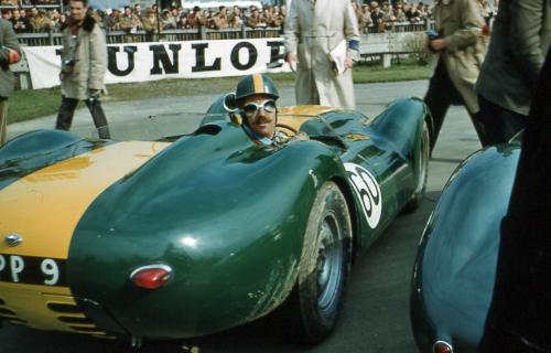 Archie Scott-Brown in his Lister-Jaguar