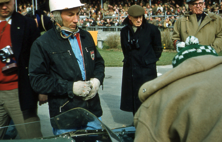 Stirling Moss before a race at Goodwood