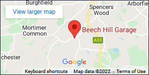 Map showing Beech Hill garage location